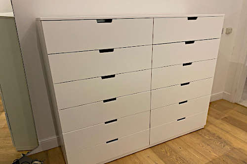 Flat pack furniture assembly