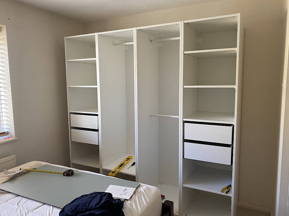 Ikea Pax wardrobe, awaiting doors